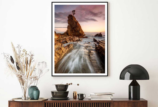 Ocean Tides Flow on Rock Sea View Photograph Home Decor Premium Quality Poster Print Choose Your Sizes