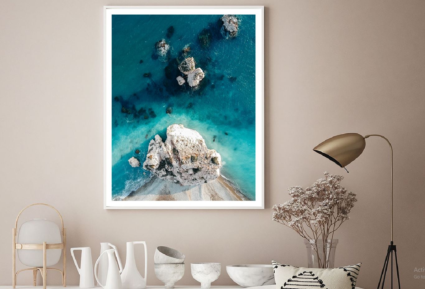Petra tou Romiou Sea Aerial View Photograph Home Decor Premium Quality Poster Print Choose Your Sizes