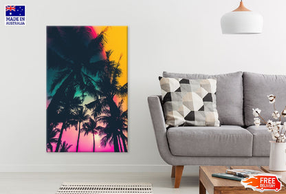 Palm Trees with Colorful Sky View Photograph Print 100% Australian Made