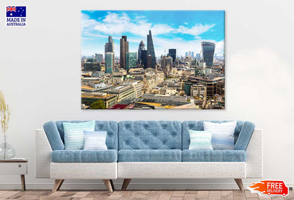 Aerial View of London Skyscrapers Print 100% Australian Made