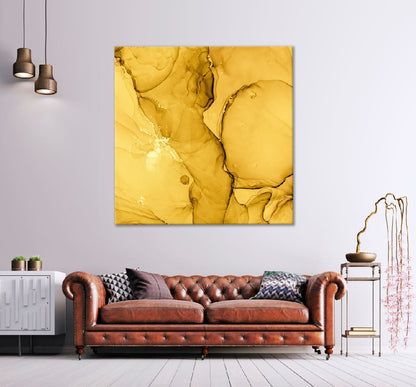 Square Canvas Gold Marble Fluid Abstract Design High Quality Print 100% Australian Made