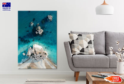 Petra tou Romiou Sea Aerial View Photograph Print 100% Australian Made