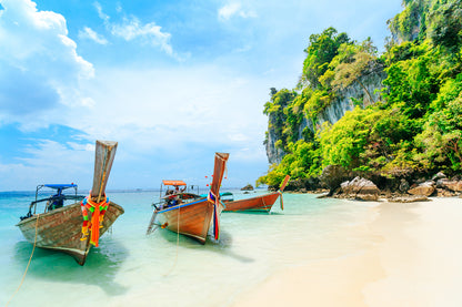 Boats on Sea Shore Photograph Print 100% Australian Made