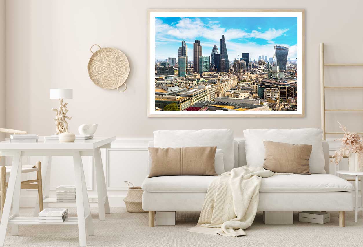 Aerial View of London Skyscrapers Photograph Home Decor Premium Quality Poster Print Choose Your Sizes