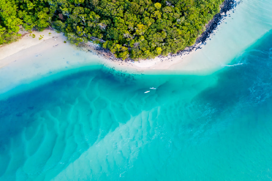 Aerial View of Blue Beach Scenery Photograph Home Decor Premium Quality Poster Print Choose Your Sizes