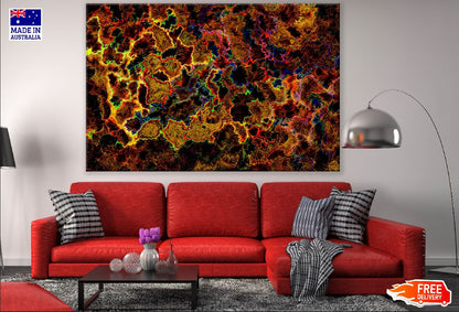Gold Yellow & Red Abstract Design Print 100% Australian Made