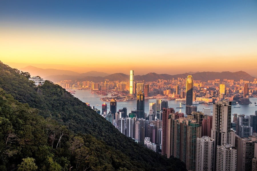 Victoria Peak Hill in Hong Kong Sunset Photograph Print 100% Australian Made