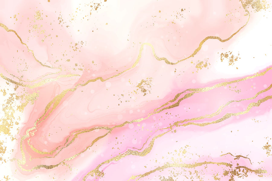 White Pink & Gold Splash Abstract Design Home Decor Premium Quality Poster Print Choose Your Sizes