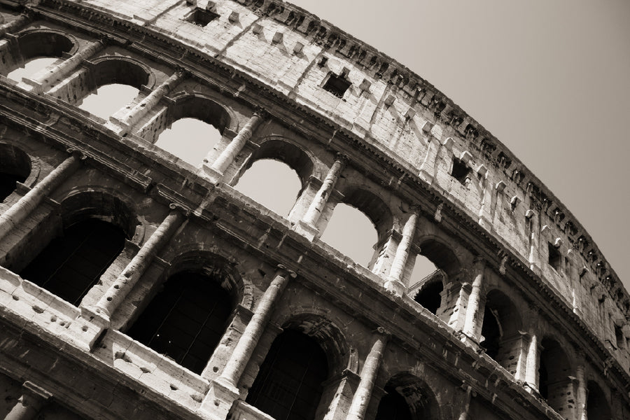 Colosseum View in Rome B&W Photograph Print 100% Australian Made