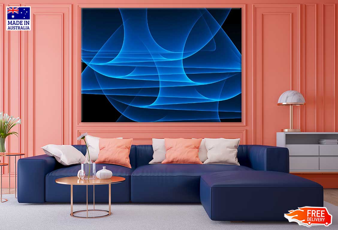 Blue Abstract Design Print 100% Australian Made