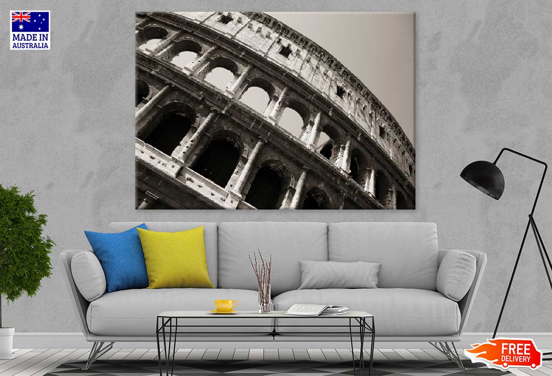 Colosseum View in Rome B&W Photograph Print 100% Australian Made