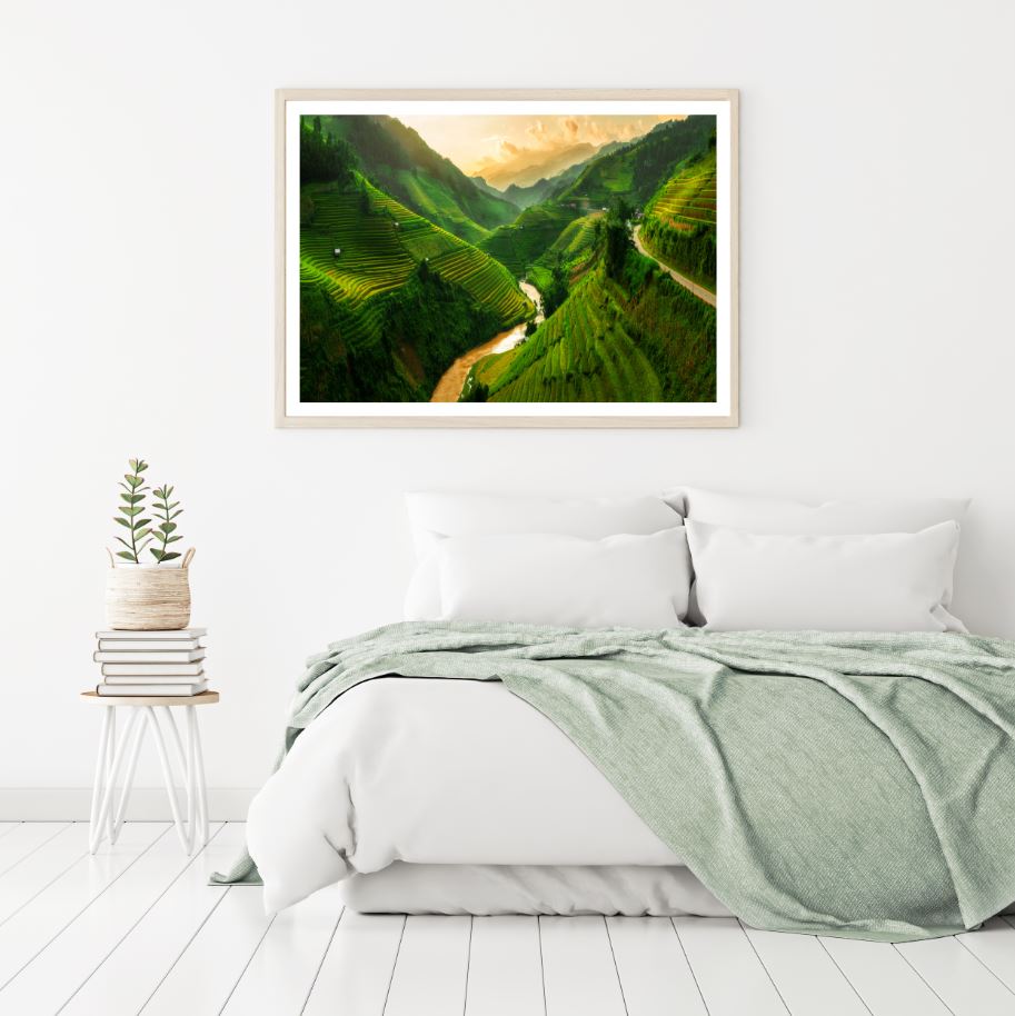 Paddy Field in Vietnam Photograph Home Decor Premium Quality Poster Print Choose Your Sizes