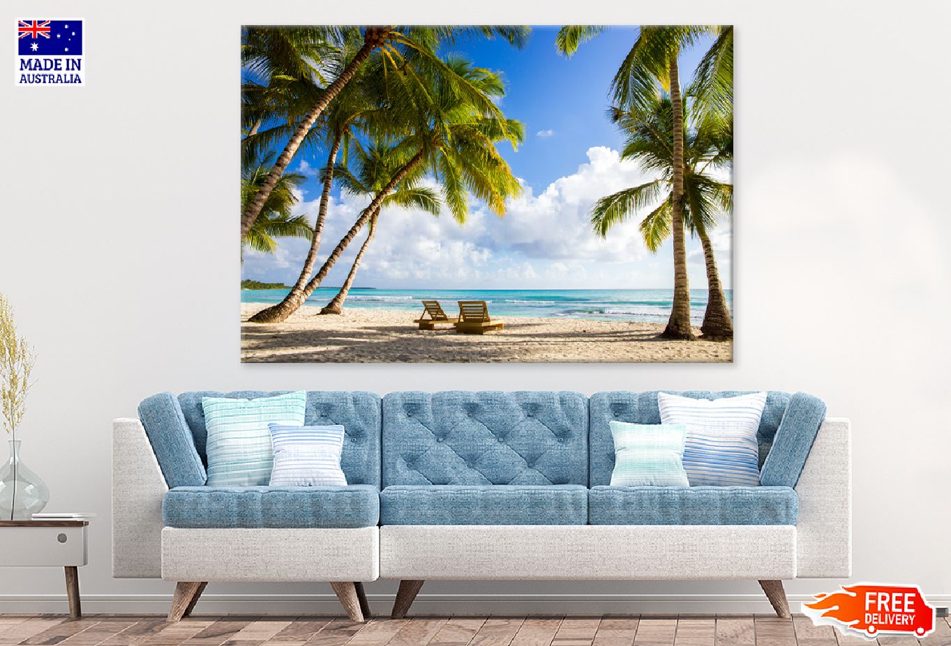 Palm Trees Near Beach Photograph Print 100% Australian Made