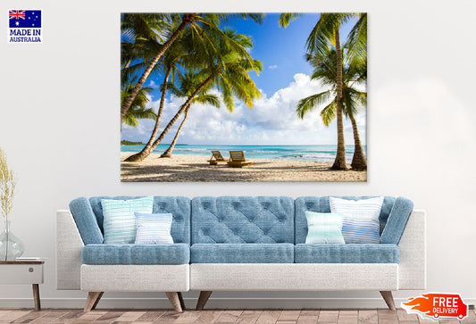 Palm Trees Near Beach Photograph Print 100% Australian Made