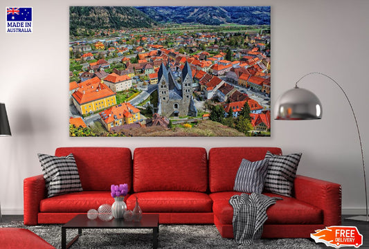 Friesach Town Aerial View Photograph in Austria Print 100% Australian Made