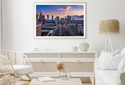Warsaw City Sunset View Photograph Poland Home Decor Premium Quality Poster Print Choose Your Sizes