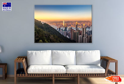 Victoria Peak Hill in Hong Kong Sunset Photograph Print 100% Australian Made