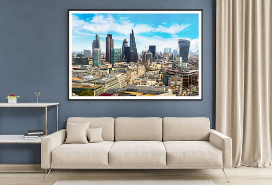 Aerial View of London Skyscrapers Photograph Home Decor Premium Quality Poster Print Choose Your Sizes