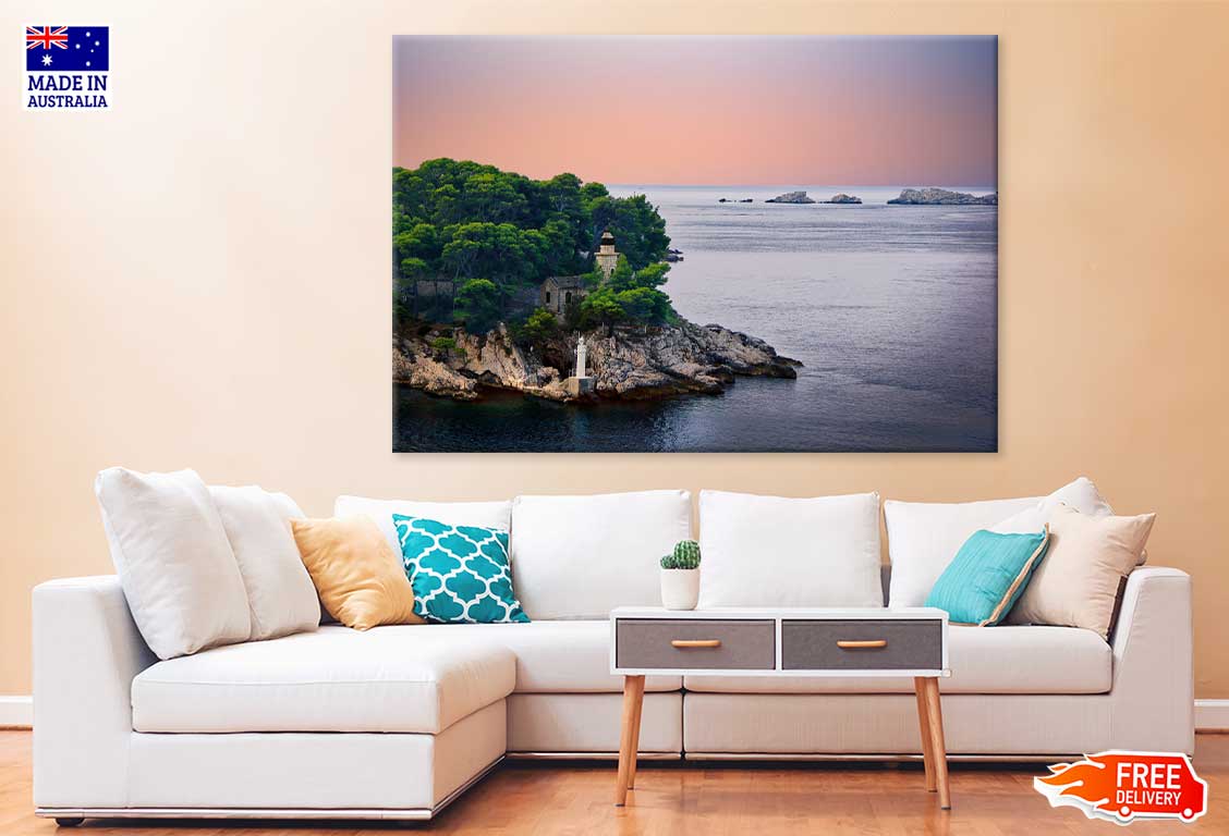 Coast Castle Sea Sunset Scenery View Photograph Print 100% Australian Made