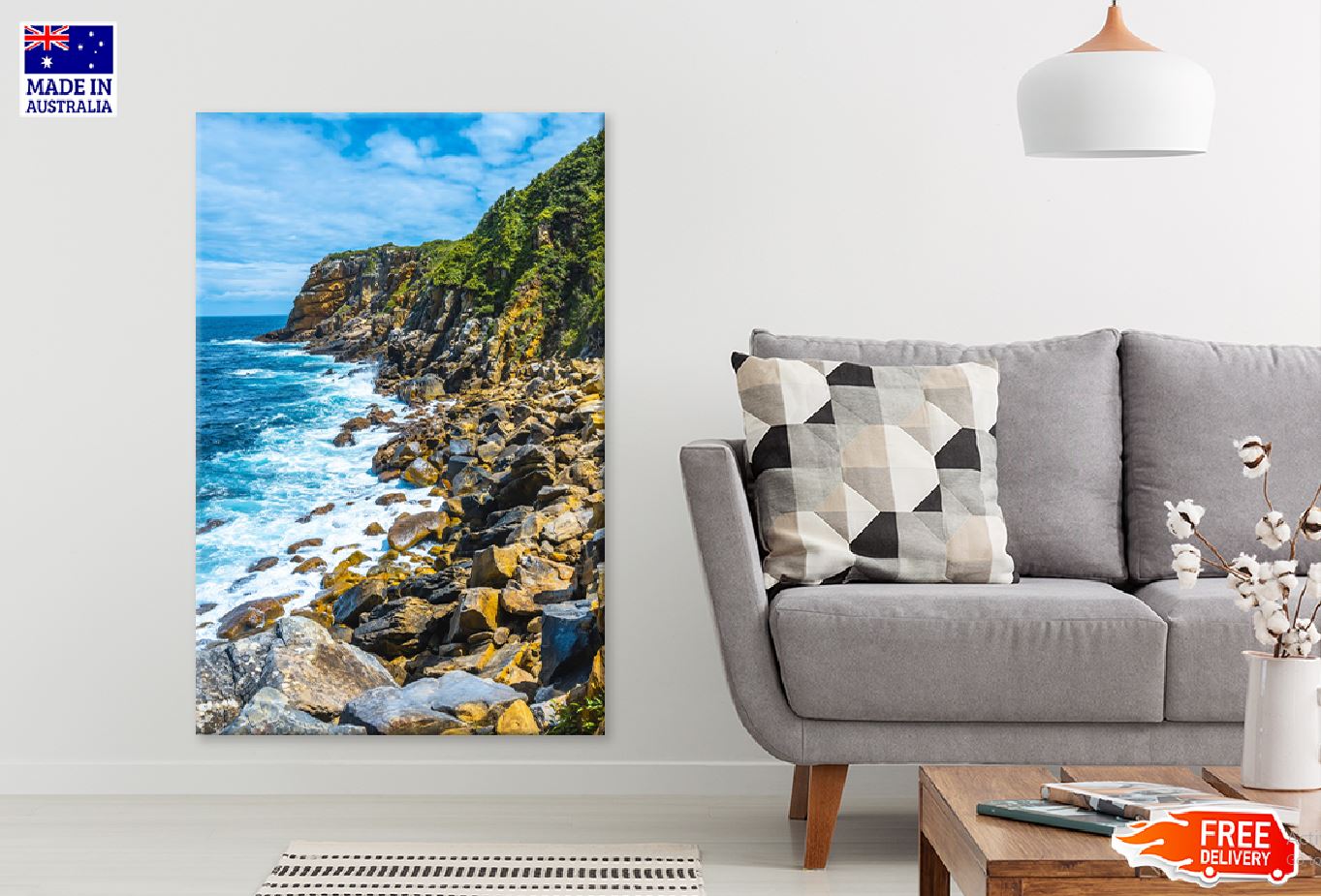 Monte Rocky Sea View Photograph Urgull Print 100% Australian Made