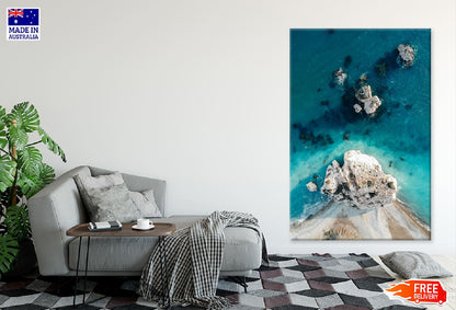 Petra tou Romiou Sea Aerial View Photograph Print 100% Australian Made