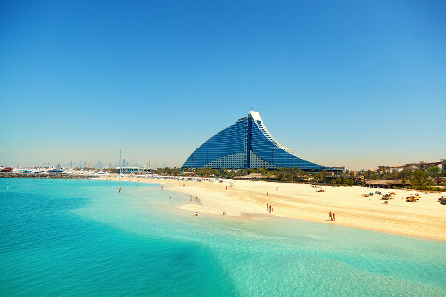 Bella Home White Sand Beach View in Dubai Print Canvas Ready to hang