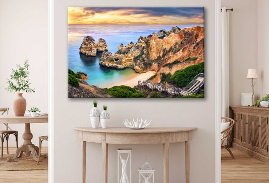 Bella Home Camilo Beach in Lagos Portugal Print Canvas Ready to hang