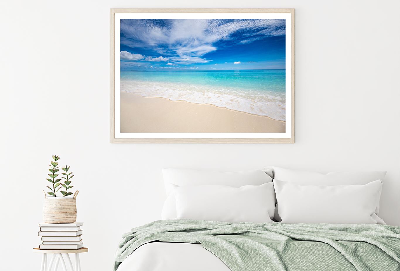 Sandy Sea & Blue Summer Sky View Photograph Home Decor Premium Quality Poster Print Choose Your Sizes