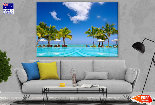 Tropical Beach View From Resort Photograph Print 100% Australian Made
