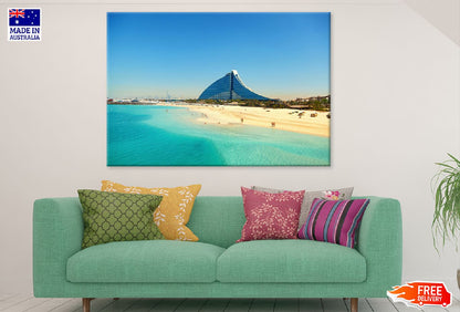 White Sand Beach View Photograph in Dubai Print 100% Australian Made