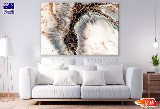 Black Gold & White Abstract Design Print 100% Australian Made