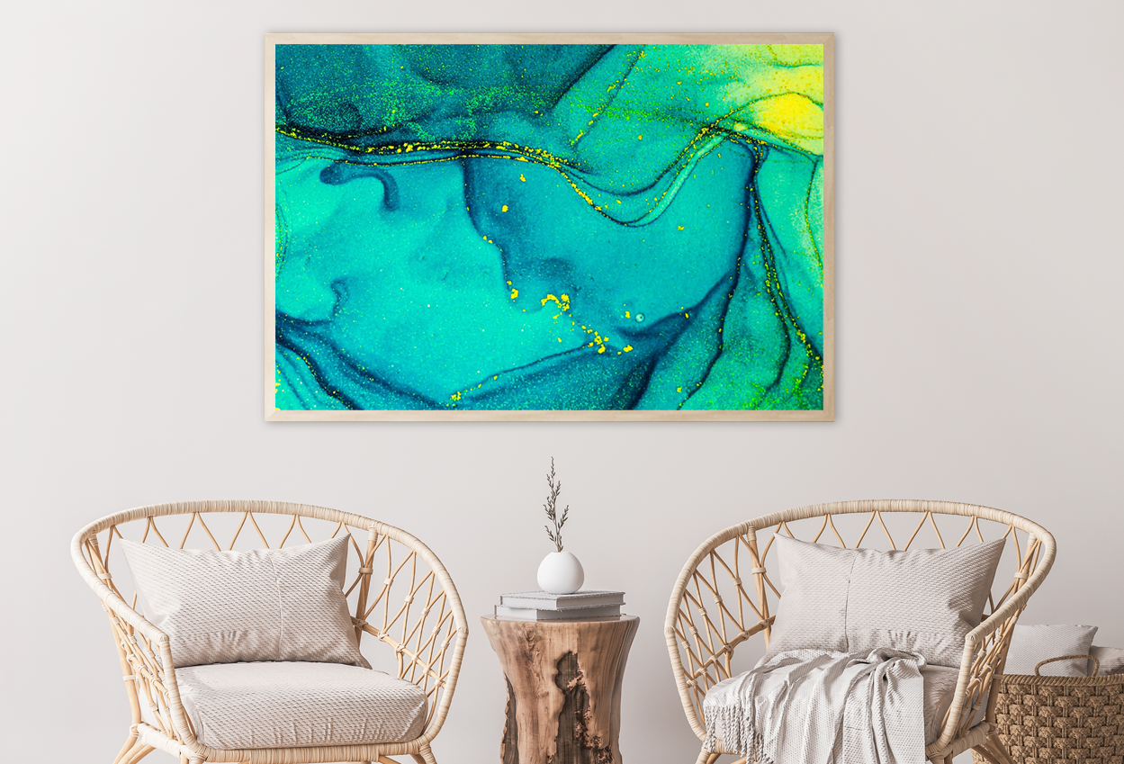 Green & Yellow Abstract Design Home Decor Premium Quality Poster Print Choose Your Sizes