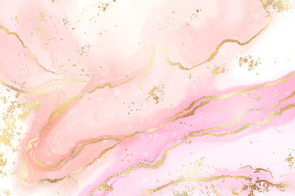 White Pink & Gold Splash Abstract Design Print 100% Australian Made