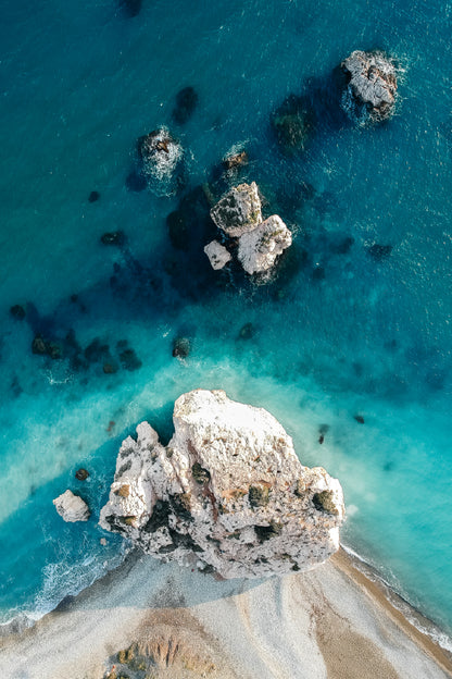 Petra tou Romiou Sea Aerial View Photograph Home Decor Premium Quality Poster Print Choose Your Sizes