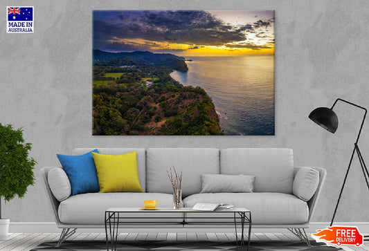 Coastal Forest Aerial Sunset View Photograph Print 100% Australian Made