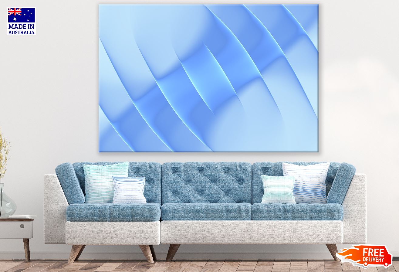 Sky Blue 3D Digital Abstract Design Print 100% Australian Made