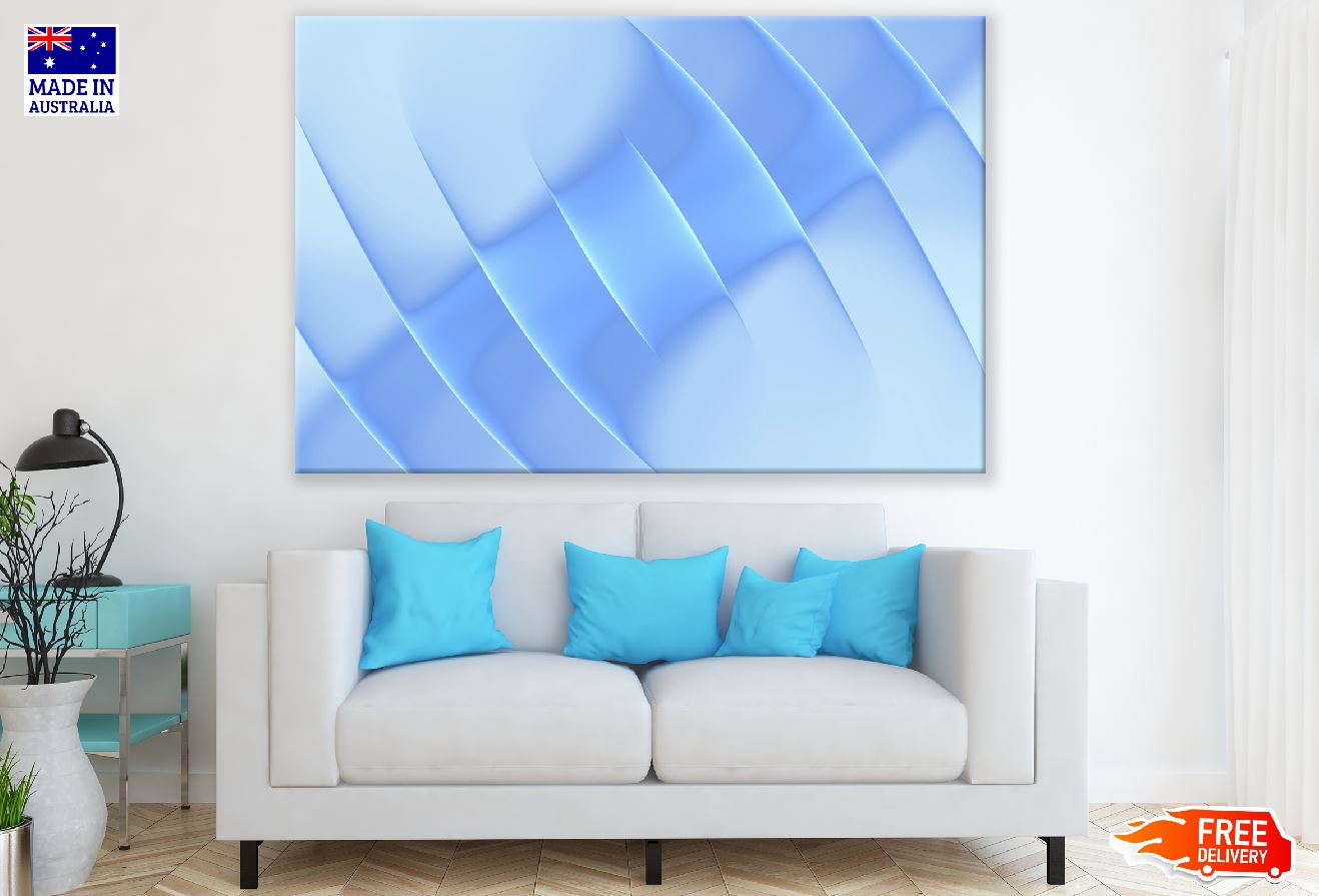 Sky Blue 3D Digital Abstract Design Print 100% Australian Made