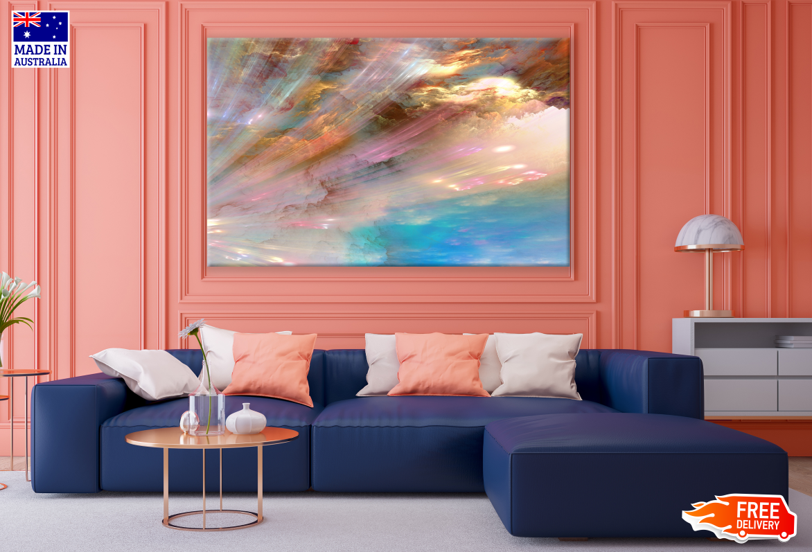 Colourful Sky Cloud Abstract Design Print 100% Australian Made