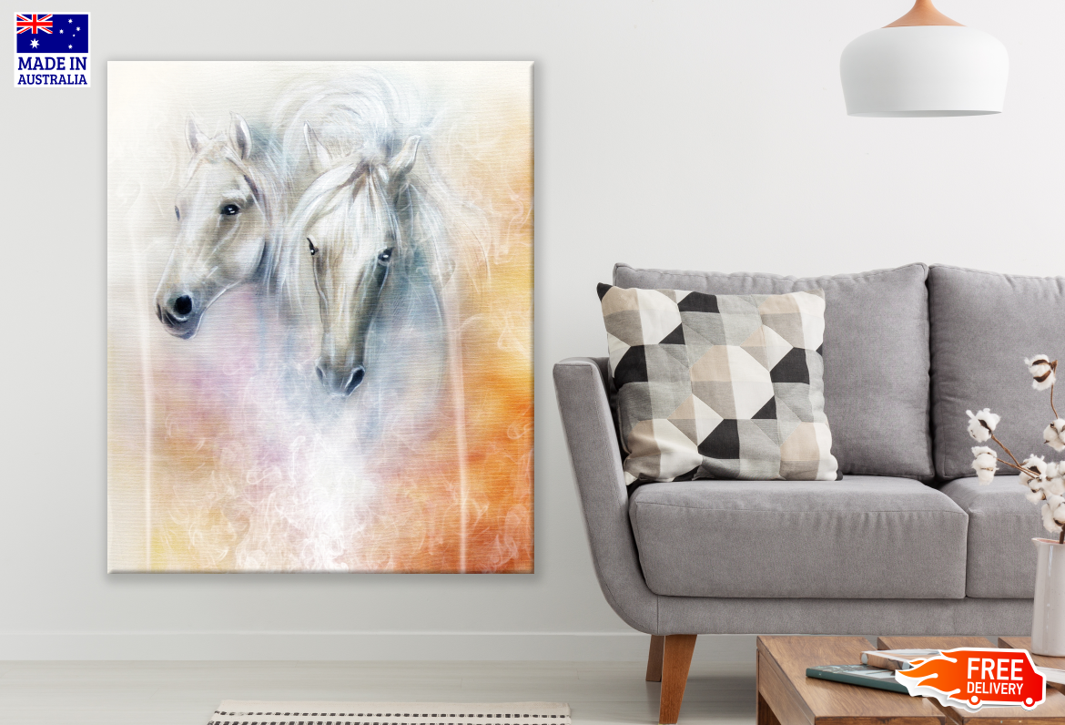 Horses Portrait Painting Print 100% Australian Made