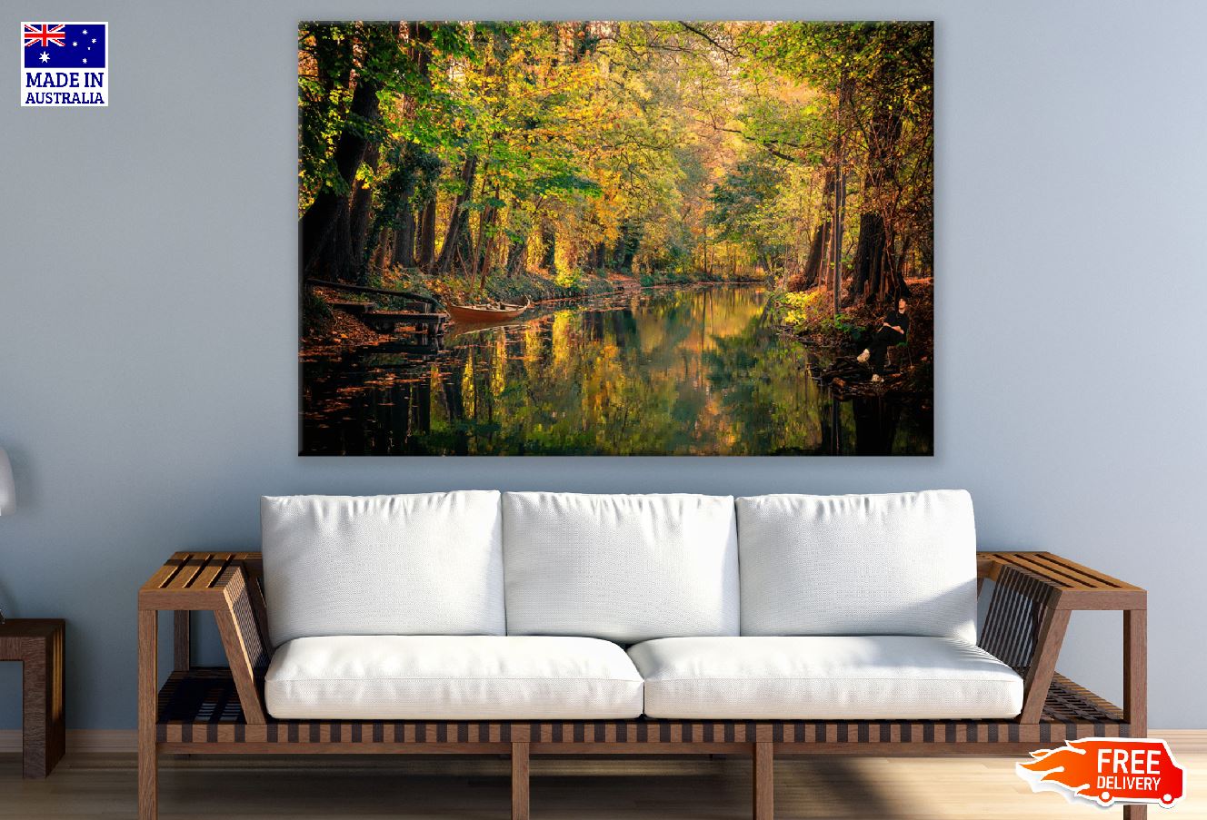 River in the Autumn Forest Photograph Print 100% Australian Made