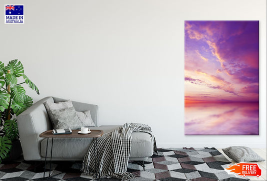 Sea Sunset Purple Sky View Photograph Print 100% Australian Made