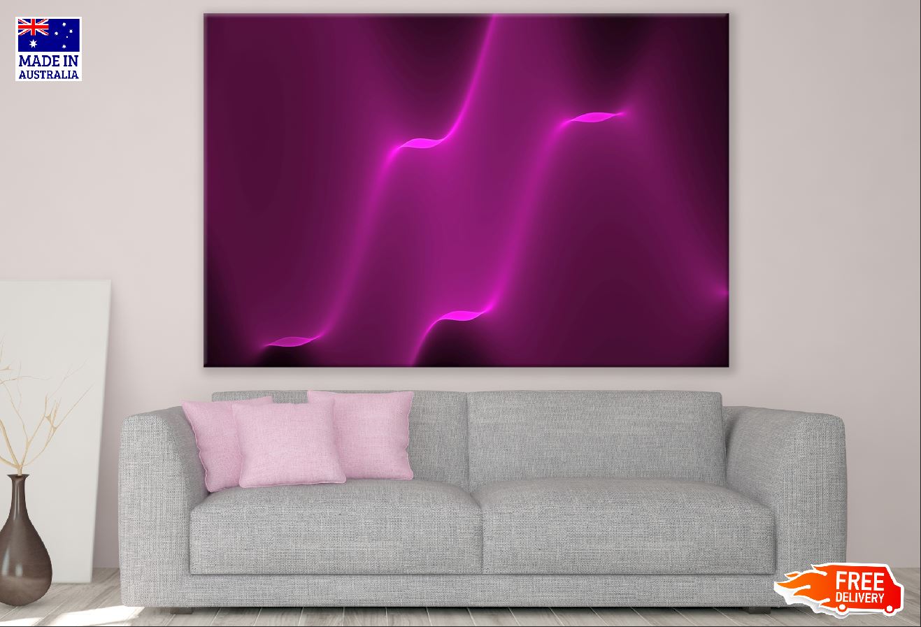 Purple 3D Shape Abstract Design Print 100% Australian Made