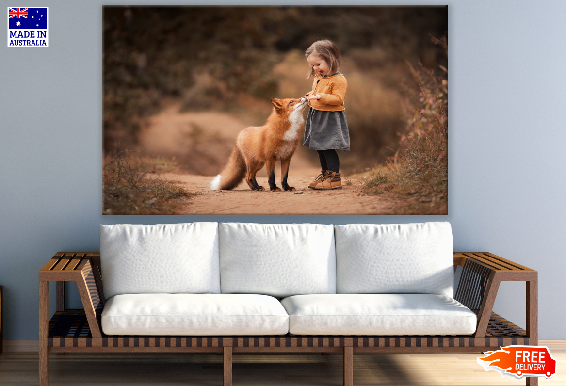 Girl Feeding Fox Photograph Print 100% Australian Made