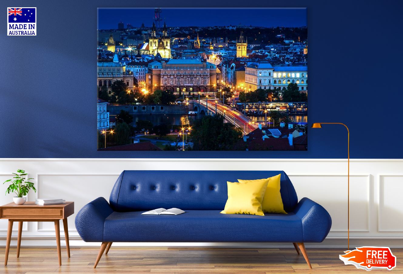 Prague Jarmark City Night View Photograph Print 100% Australian Made