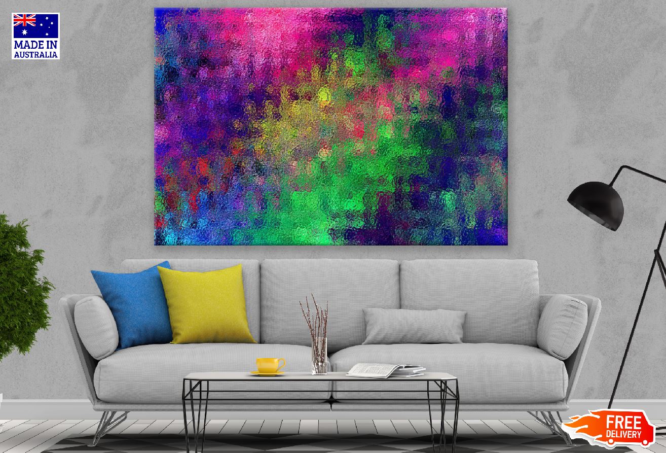 Green Pink & Blue Abstract Design Print 100% Australian Made
