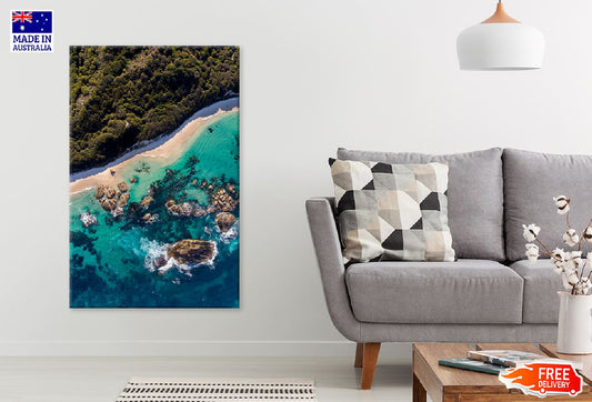 Rocks Sea Aerial View Photograph Print 100% Australian Made