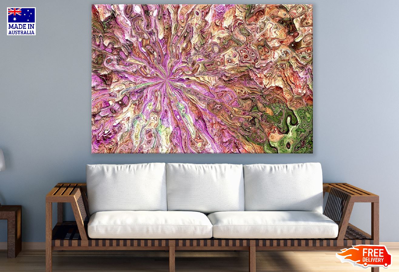 Pink & Brown Swirl Art Abstract Design Print 100% Australian Made