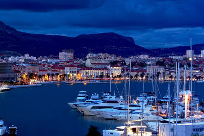 Split City in Croatia Night view Photograph Print 100% Australian Made