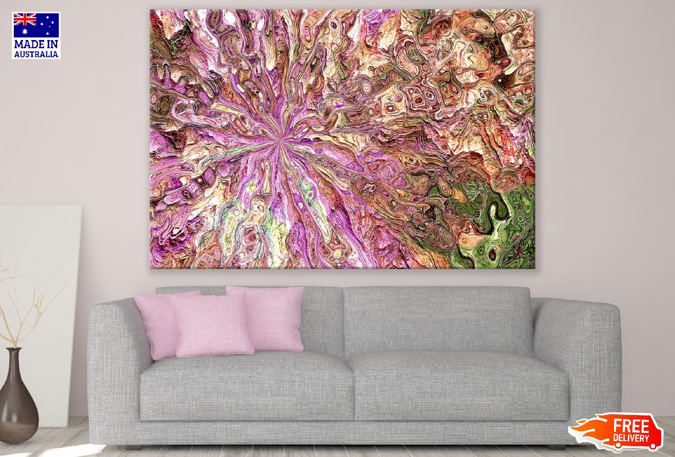 Pink & Brown Swirl Art Abstract Design Print 100% Australian Made