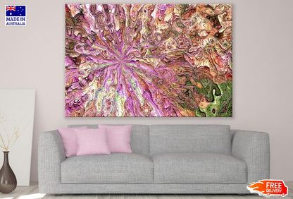 Pink & Brown Swirl Art Abstract Design Print 100% Australian Made